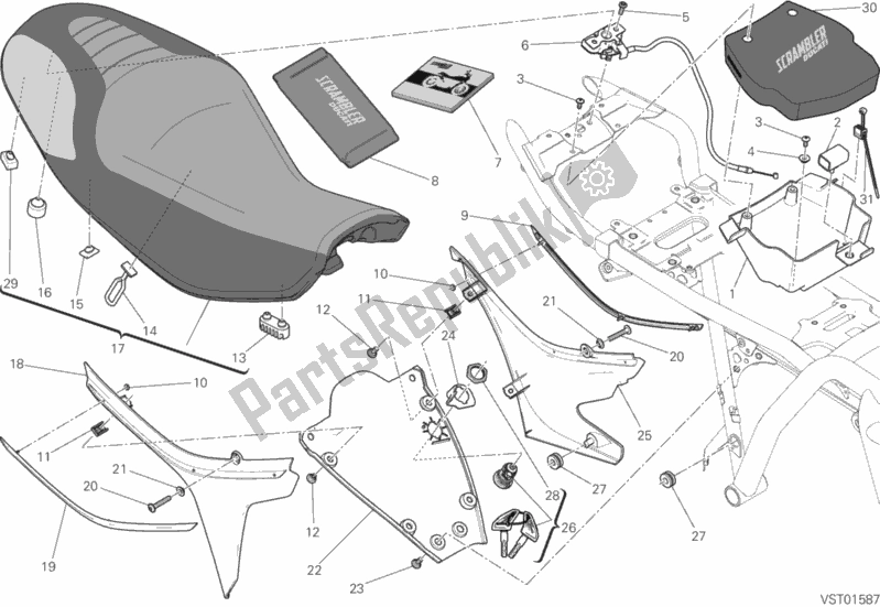 Toutes les pièces pour le Siège du Ducati Scrambler Flat Track Brasil 803 2017